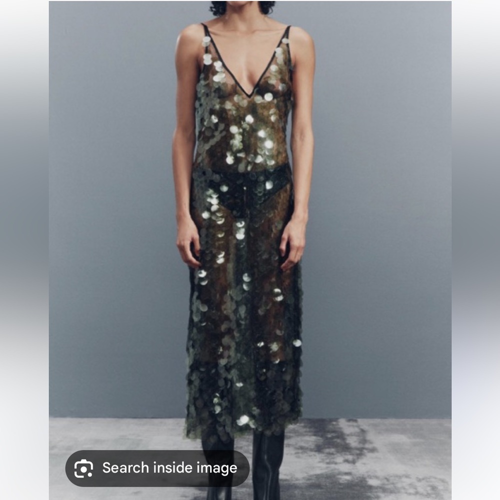 ZARA Sequined Dress Small NWT